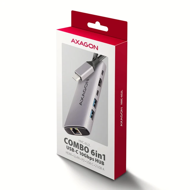 USB-хаб Axagon HMC-6G2L Multi port USB-C 10Gbps (8595247908056)