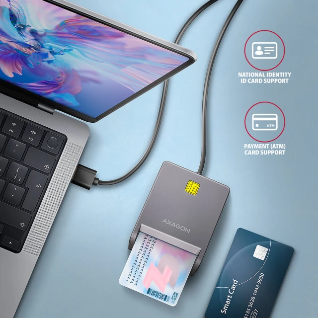 Картрідер Axagon CRE-SM3T USB-A для смарт-карт (8595247908278)