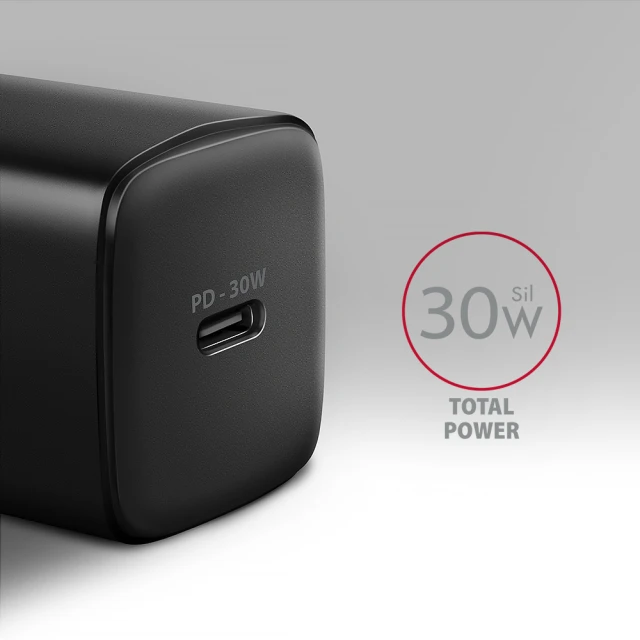 Мережевий зарядний пристрій Axagon 1x USB-C PD3.0 PPS QC4+ 30W (8595247908315)