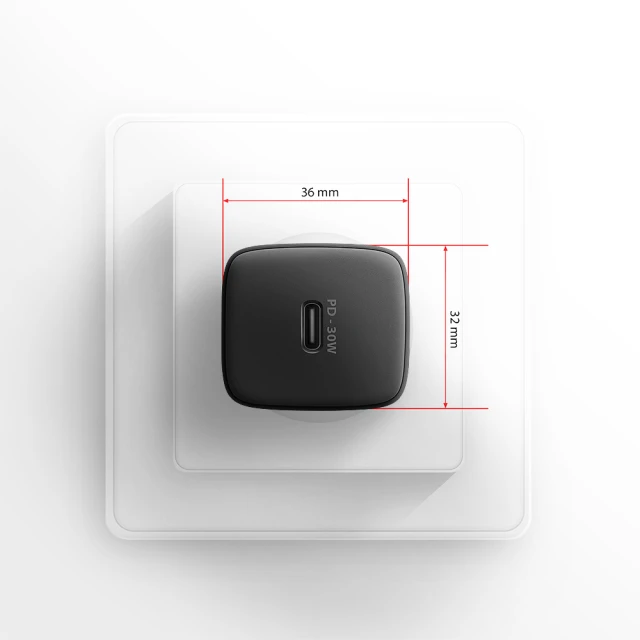 Мережевий зарядний пристрій Axagon 1x USB-C PD3.0 PPS QC4+ 30W (8595247908315)