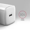Мережевий зарядний пристрій Axagon 1x USB-C PD3.0 PPS QC4+ 30W White (8595247908322)