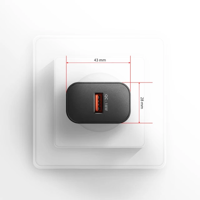 Мережевий зарядний пристрій Axagon ACU-QC18 1x USB-A QC3.0 18 Вт (8595247908339)