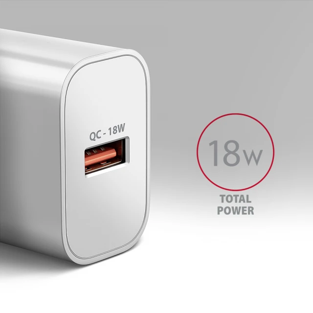 Мережевий зарядний пристрій Axagon ACU-QC18W 1x USB-A QC3.0 18 Вт White (8595247908346)
