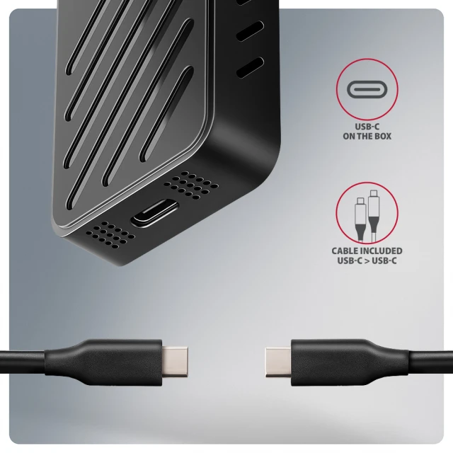 Зовнішній бокс Axagon USB-C 20 Гбіт/с – M.2 NVMe SSD EEM2-20G (8595247908483)