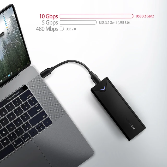 Зовнішній бокс Axagon USB-C 10 Gbps металевий для M.2 NVMe SSD (8595247908506)