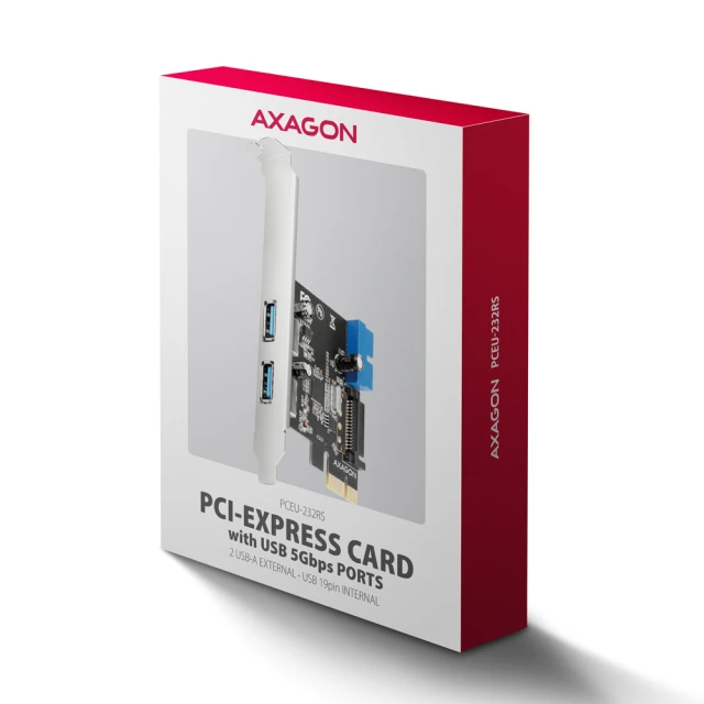 PCI-Express контроллер Axagon PCEU-232RS 4 порта USB 3.0 5 Гбит/с (8595247908599)