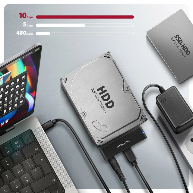 Адаптер Axagon ADSA-FPX USB-C 10 Gbps — SATA 6G 2,5