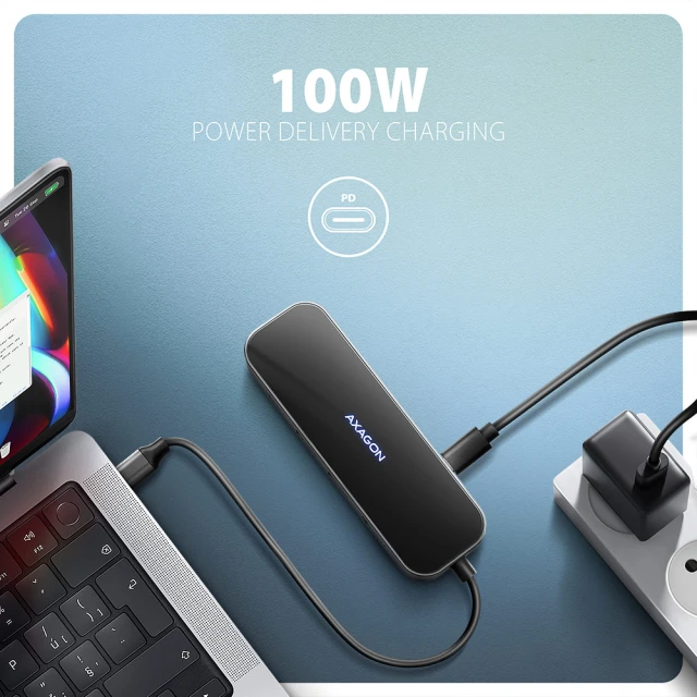Хаб Axagon USB-C 5Gbps GLASS 6in1 (8595247908674)