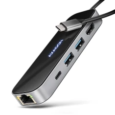 Хаб Axagon USB-C 5Gbps GLASS 6in1 (8595247908674)