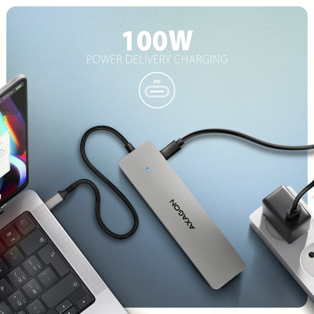 Хаб Axagon USB-C 5Gbps DUAL 4K DISPLAY 7in1 (8595247908681)