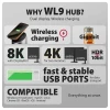 USB-хаб Axagon HMC-WL9 USB-C 10 Gbps 9 в 1 з бездротовою зарядкою (8595247908735)