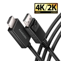 Кабель Axagon RVD-HI20C2 DisplayPort → HDMI 2.0b 1.8 м 4K/60Hz (8595247908797)