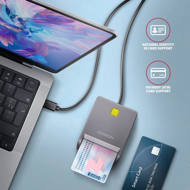 Зчитувач смарт-карт Axagon CRE-SM3TC USB-C 1.2 м (8595247908841)