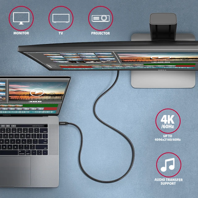 Кабель Axagon SPEED USB-C to USB-C USB 20Gbps 0,5 м (8595247908865)
