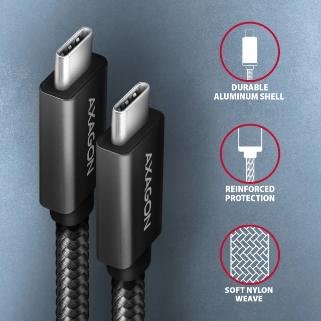 Кабель Axagon SPEED USB-C to USB-C USB 20Gbps 0,5 м (8595247908865)
