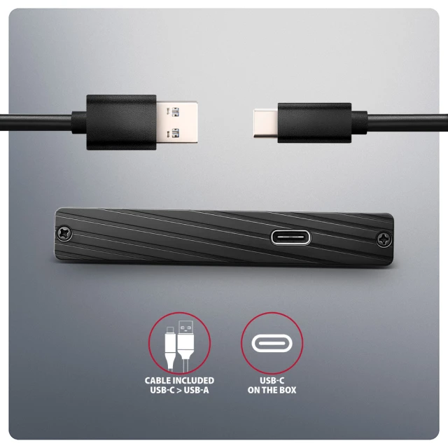 Зовнішній бокс Axagon USB-C 5 Гбіт/с – SATA 6G для 2.5