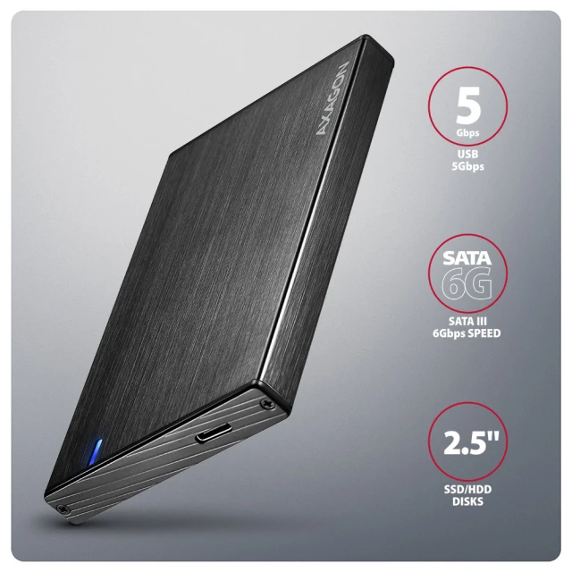 Зовнішній бокс Axagon USB-C 5 Гбіт/с – SATA 6G для 2.5