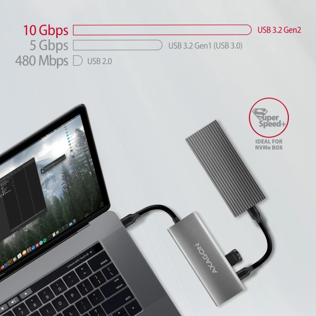 USB-хаб Axagon HMC-5G21 USB-C 10 Gbps 5-в-1 (8595247909060)