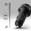 Автомобільний зарядний пристрій Axagon 48 Вт USB-A + USB-C PD3.0 QC4+ Black (8595247909121)