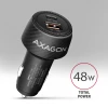 Автомобільний зарядний пристрій Axagon 48 Вт USB-A + USB-C PD3.0 QC4+ Black (8595247909121)