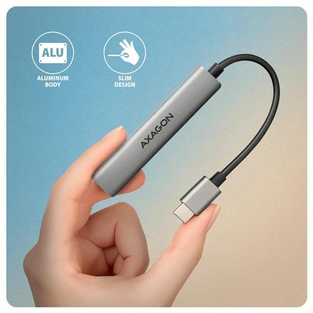USB-хаб Axagon HUE-STC USB-C 4-портовий (8595247909343)