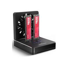 Док-станція Axagon ADSA-M2C22 USB-C 20 Гб/с для 2 M.2 NVMe | SATA SSD з клонуванням (8595247909367)