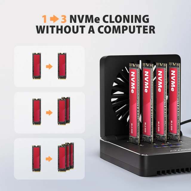 Док-станція Axagon ADSA-M2C44 USB4 для 4 M.2 NVMe SSD з клонуванням (8595247909381)