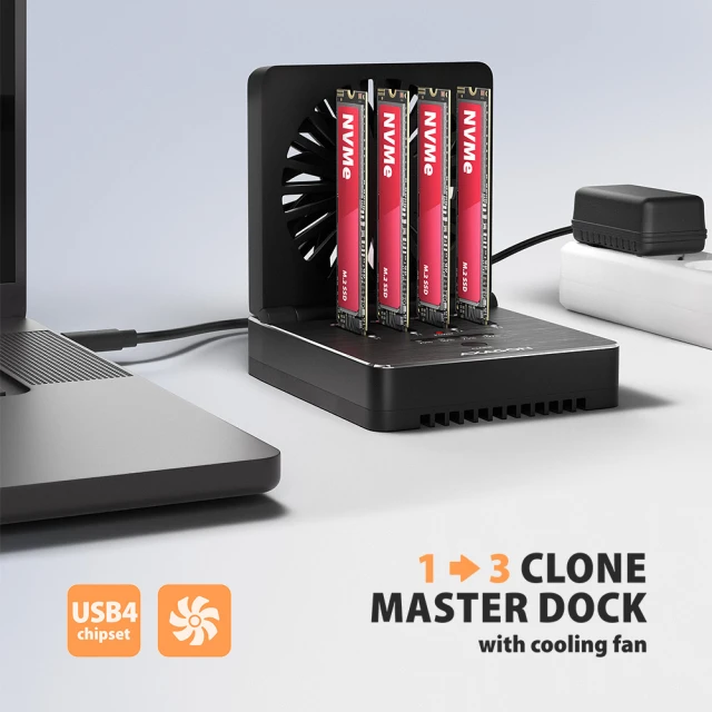 Док-станція Axagon ADSA-M2C44 USB4 для 4 M.2 NVMe SSD з клонуванням (8595247909381)