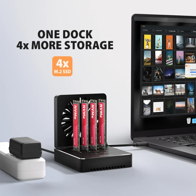 Док-станція Axagon ADSA-M2C44 USB4 для 4 M.2 NVMe SSD з клонуванням (8595247909381)