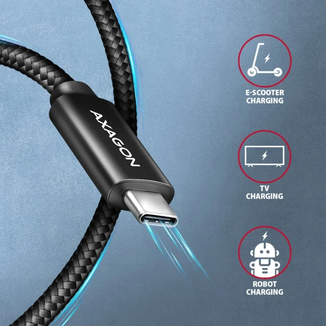 Кабель Axagon BUCM4X-CM05AB USB-C на USB-C 4 Gen 3x2 240 Вт 0.5 м (8595247909404)