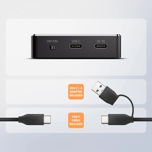 Док-станція Axagon ADSA-M2C11 USB-C 10 Гб/с для M.2 NVMe | SATA SSD (8595247909596)
