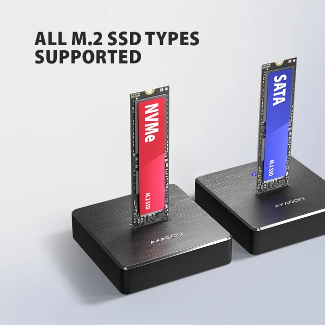 Док-станція Axagon ADSA-M2C11 USB-C 10 Гб/с для M.2 NVMe | SATA SSD (8595247909596)