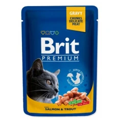 Влажный корм для кошек Brit Premium Cat с лососем и форелью 100 г (8595602505999)