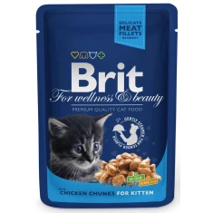 Влажный корм для котят Brit Premium с курицей в соусе 100 г (8595602506026)