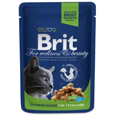 Влажный корм для кошек Brit Premium Cat Sterilised с курицей 100 г (8595602506033)