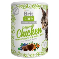 Ласощі для дорослих котів Brit Care Superfruits з куркою 100 г (8595602521432)