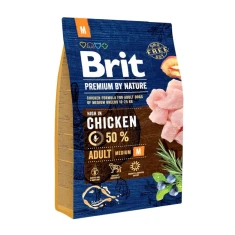 Сухий корм для собак Brit Premium By Nature Adult M з куркою 3 кг (8595602526352)