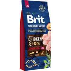 Сухий корм для літніх собак великих і гігантських порід Brit Premium by Nature Senior L+XL з куркою 15 кг (8595602526482)