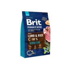 Сухий корм для собак Brit Premium By Nature Sensitive з ягням і рисом 3 кг (8595602526628)
