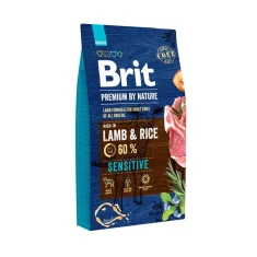 Сухий корм для собак Brit Premium by Nature Adult Sensitive з ягням та рисом 8 кг (8595602526635)