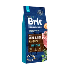 Сухий корм для собак Brit Premium By Nature Sensitive з ягням і рисом 15 кг (8595602526642)