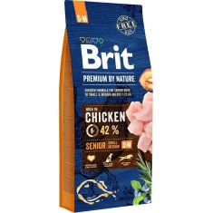 Сухий корм для собак Brit Premium By Nature Senior S+M з куркою 15 кг (8595602530175)