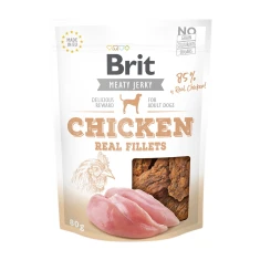 Ласощі для собак Brit Jerky Chicken Real Fillets з куркою 80 г (8595602543663)