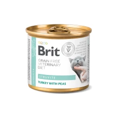 Ветеринарна дієта для котів Brit Grain Free Struvite з індичкою 200 г (8595602549863)
