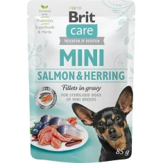 Вологий корм для собак Brit Care Mini Sterilised з лососем і оселедцем 85 г (8595602554850)