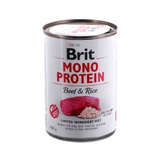 Вологий корм для собак Brit Mono Protein Beef&Rice з яловичиною та рисом 400 г (8595602555345)