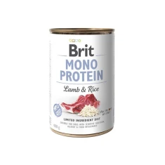 Вологий корм для собак Brit Mono Protein з ягням та коричневим рисом 400 г (8595602555352)