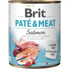 Вологий корм для собак Brit Paté & Meat з лососем 800 г (8595602557554)
