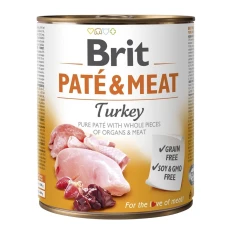 Вологий корм для собак Brit Paté & Meat з індичкою 800 г (8595602557561)