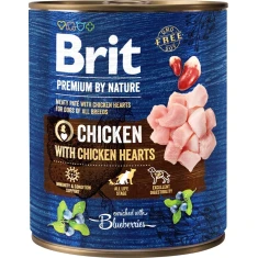 Вологий корм для собак Brit Premium by Nature з куркою та серцями 800 г (8595602561797)